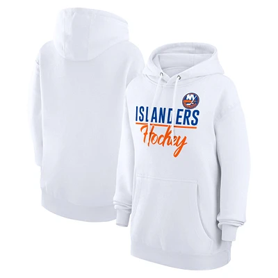 Women's G-III 4Her by Carl Banks White New York Islanders Team Fleece Pullover Hoodie