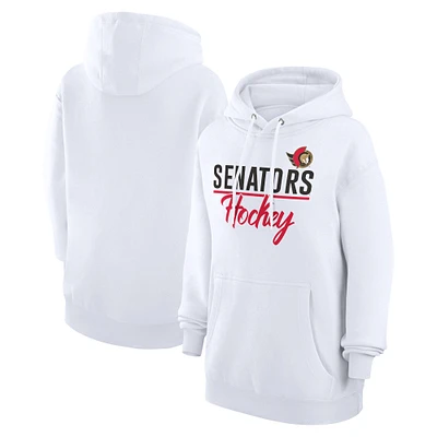 Women's G-III 4Her by Carl Banks White Ottawa Senators Team Fleece Pullover Hoodie