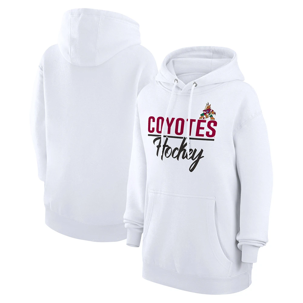 Women's G-III 4Her by Carl Banks White Arizona Coyotes Team Fleece Pullover Hoodie
