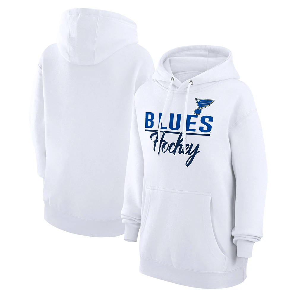 Women's G-III 4Her by Carl Banks White St. Louis Blues Team Fleece Pullover Hoodie