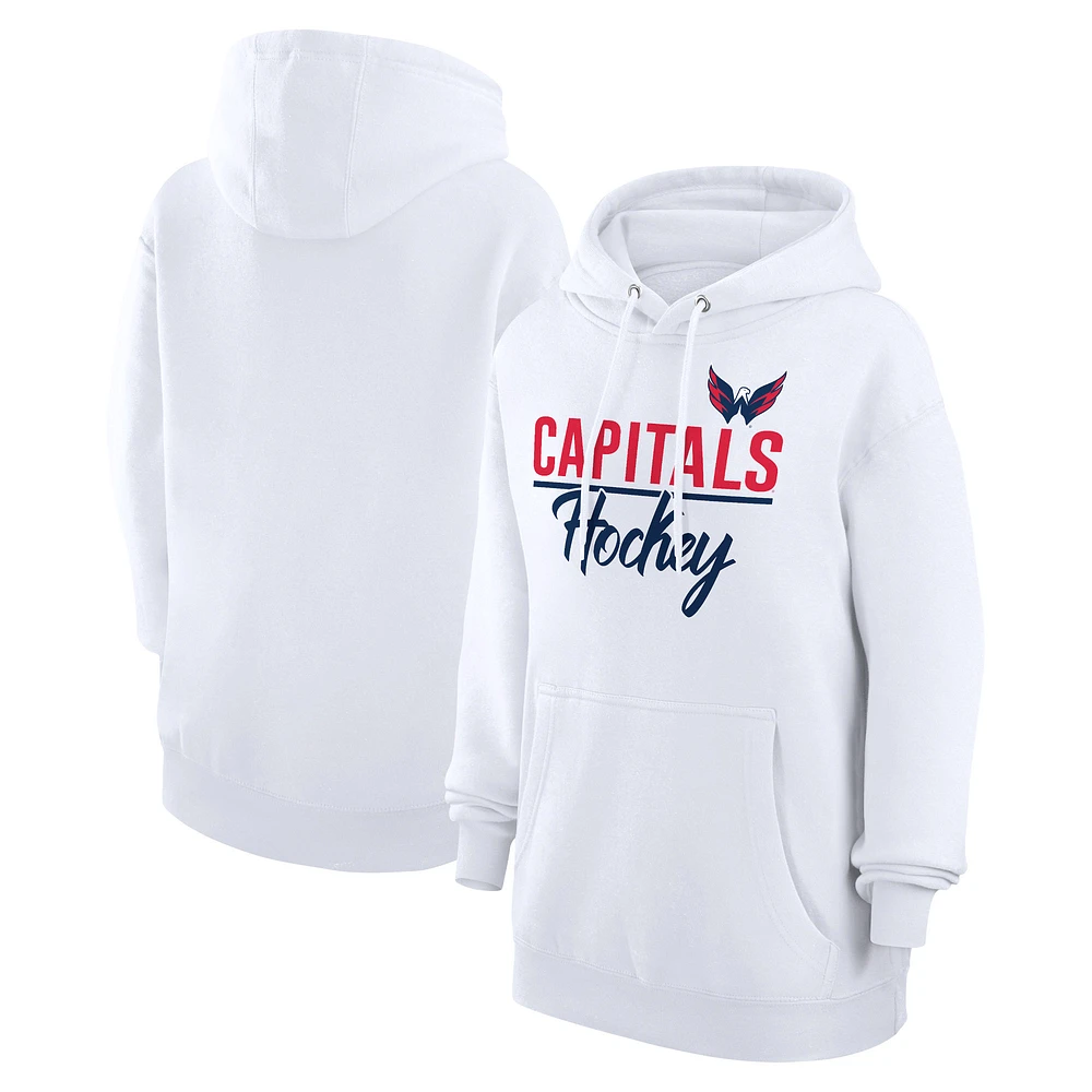 Women's G-III 4Her by Carl Banks White Washington Capitals Team Fleece Pullover Hoodie