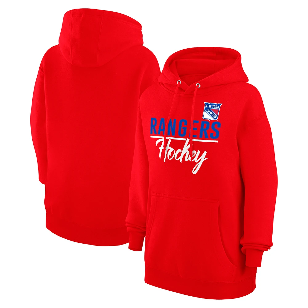 Women's G-III 4Her by Carl Banks New York Rangers Team Fleece Pullover Hoodie