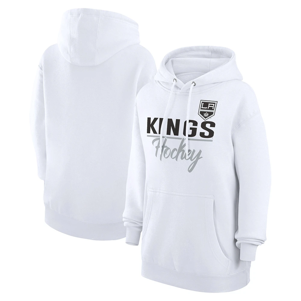 Women's G-III 4Her by Carl Banks White Los Angeles Kings Team Fleece Pullover Hoodie