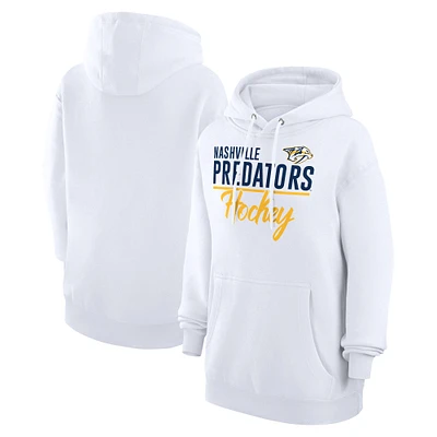 Women's G-III 4Her by Carl Banks White Nashville Predators Team Fleece Pullover Hoodie