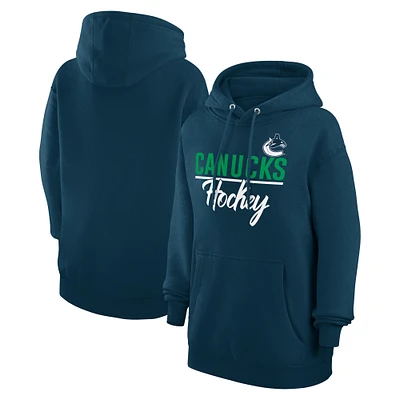 Women's G-III 4Her by Carl Banks Navy Vancouver Canucks Team Fleece Pullover Hoodie
