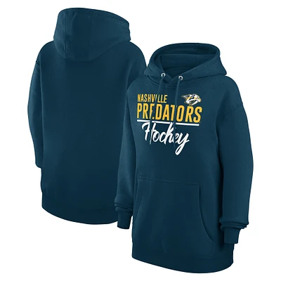 Women's G-III 4Her by Carl Banks Navy Nashville Predators Team Fleece Pullover Hoodie