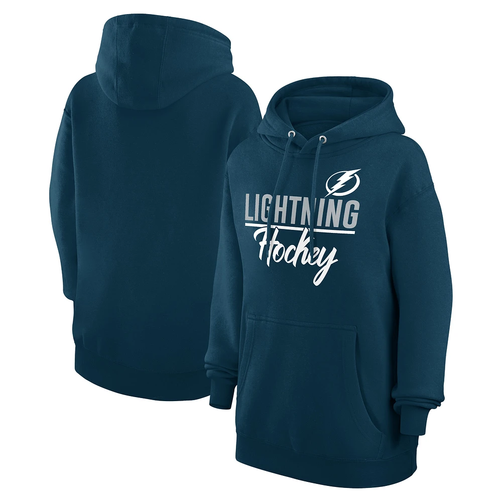 Women's G-III 4Her by Carl Banks Navy Tampa Bay Lightning Team Fleece Pullover Hoodie