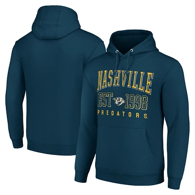 Men's Starter Navy Nashville Predators  Graphic Pullover Hoodie