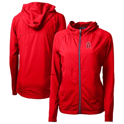 Women's Cutter & Buck Los Angeles Angels City Connect Adapt Eco Knit Hybrid Recycled Full-Zip Hoodie