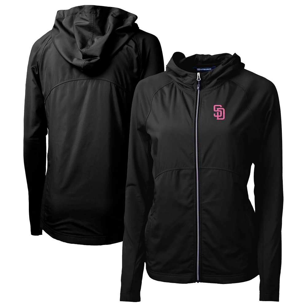 Women's Cutter & Buck San Diego Padres City Connect Adapt Eco Knit Hybrid Recycled Full-Zip Hoodie