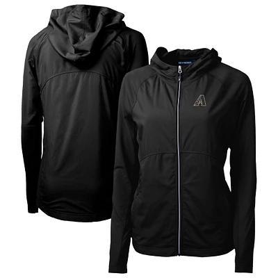 Women's Cutter & Buck Black Arizona Diamondbacks City Connect Adapt Eco Knit Hybrid Recycled Full-Zip Hoodie