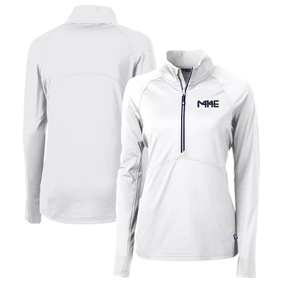 Women's Cutter & Buck Milwaukee Brewers City Connect Adapt Eco Knit Recycled Half-Zip Pullover Top