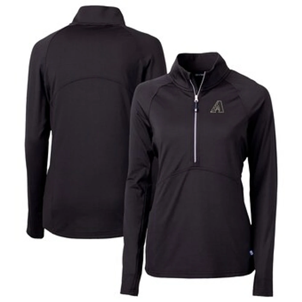 Women's Cutter & Buck Black Arizona Diamondbacks City Connect Adapt Eco Knit Recycled Half-Zip Pullover Top