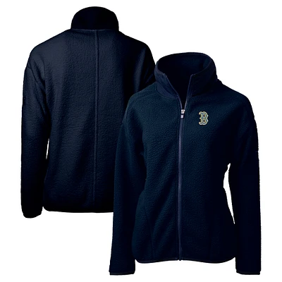 Women's Cutter & Buck Navy Boston Red Sox City Connect Cascade Eco Sherpa Full-Zip Jacket