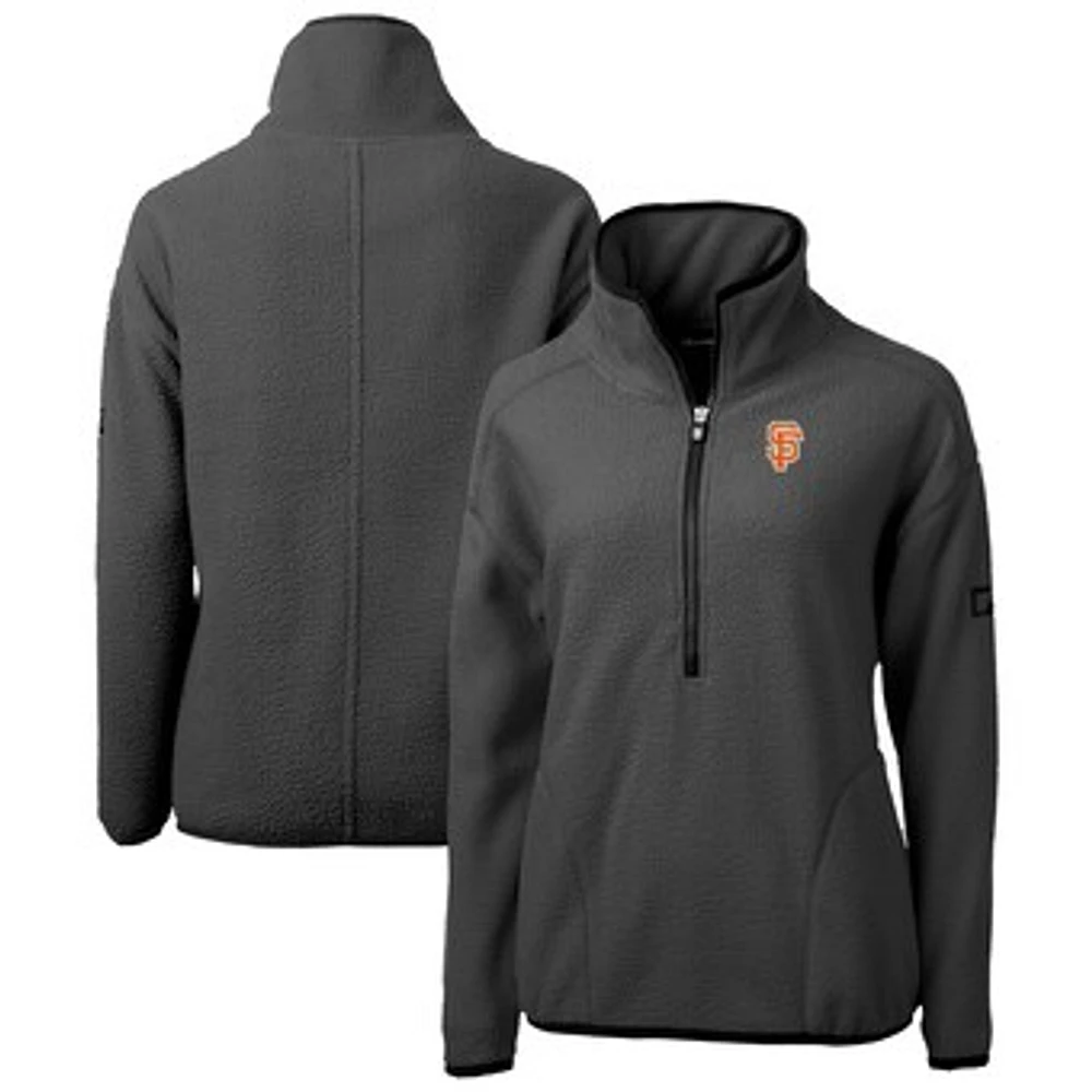 Women's Cutter & Buck Gray San Francisco Giants City Connect Cascade Eco Sherpa Half-Zip Pullover Jacket