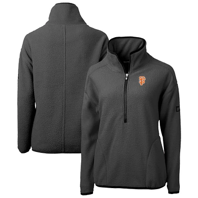 Women's Cutter & Buck Gray San Francisco Giants City Connect Cascade Eco Sherpa Half-Zip Pullover Jacket