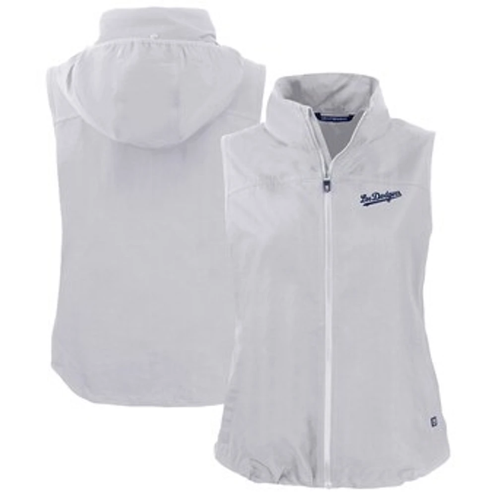 Women's Cutter & Buck Gray Los Angeles Dodgers City Connect Charter Eco Recycled Full-Zip Vest