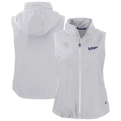 Women's Cutter & Buck Gray Los Angeles Dodgers City Connect Charter Eco Recycled Full-Zip Vest