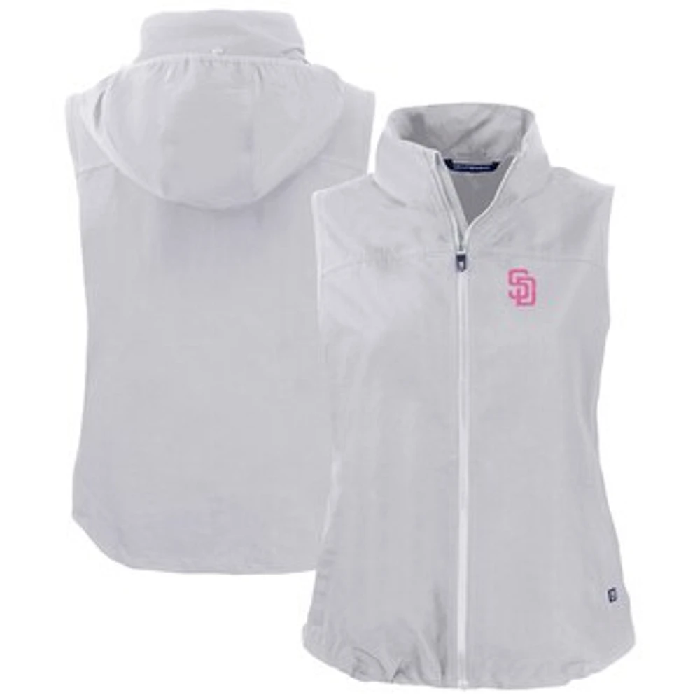 Women's Cutter & Buck San Diego Padres City Connect Charter Eco Recycled Full-Zip Vest