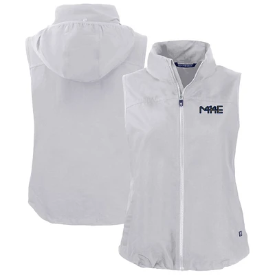 Women's Cutter & Buck Gray Milwaukee Brewers City Connect Charter Eco Recycled Full-Zip Vest
