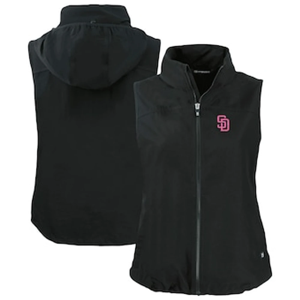 Women's Cutter & Buck San Diego Padres City Connect Charter Eco Recycled Full-Zip Vest