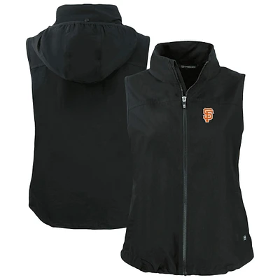 Women's Cutter & Buck Black San Francisco Giants City Connect Charter Eco Recycled Full-Zip Vest
