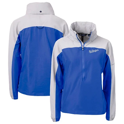 Women's Cutter & Buck Royal Los Angeles Dodgers City Connect Charter Eco Recycled Half-Zip Anorak Jacket