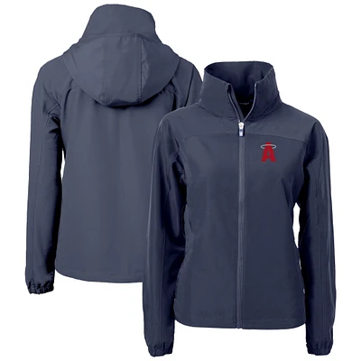 Women's Cutter & Buck Navy Los Angeles Angels City Connect Charter Eco Recycled Full-Zip Jacket