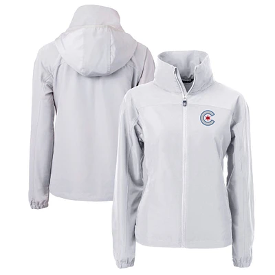 Women's Cutter & Buck Gray Chicago Cubs City Connect Charter Eco Recycled Full-Zip Jacket