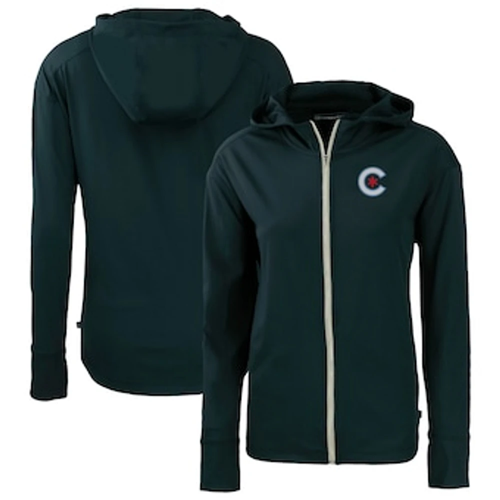 Women's Cutter & Buck Navy Chicago Cubs City Connect Daybreak Eco Recycled Full-Zip Hoodie