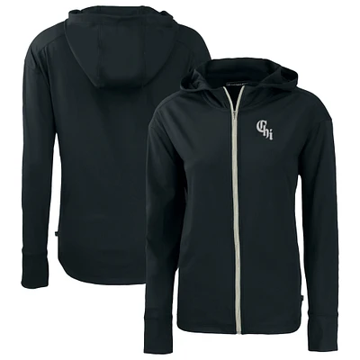 Women's Cutter & Buck Black Chicago White Sox City Connect Daybreak Eco Recycled Full-Zip Hoodie