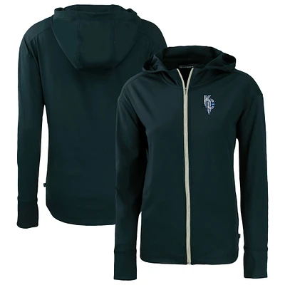 Women's Cutter & Buck Navy Kansas City Royals Connect Daybreak Eco Recycled Full-Zip Hoodie