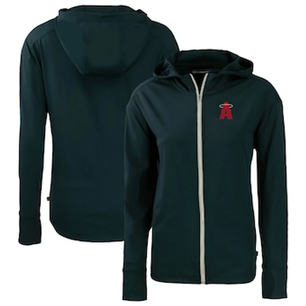 Women's Cutter & Buck Navy Los Angeles Angels City Connect Daybreak Eco Recycled Full-Zip Hoodie