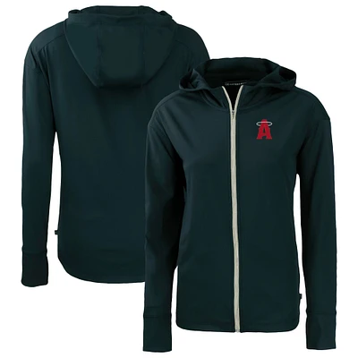 Women's Cutter & Buck Navy Los Angeles Angels City Connect Daybreak Eco Recycled Full-Zip Hoodie