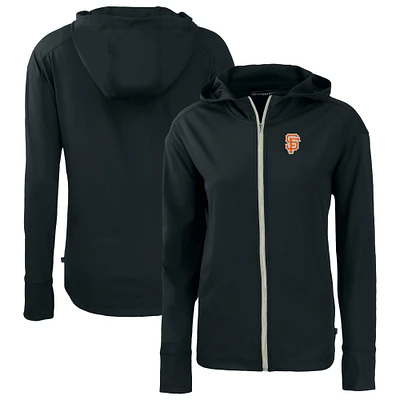 Women's Cutter & Buck Black San Francisco Giants City Connect Daybreak Eco Recycled Full-Zip Hoodie