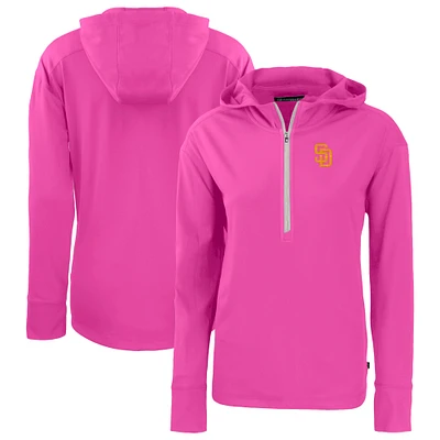 Women's Cutter & Buck San Diego Padres City Connect Daybreak Eco Recycled Half-Zip Hoodie
