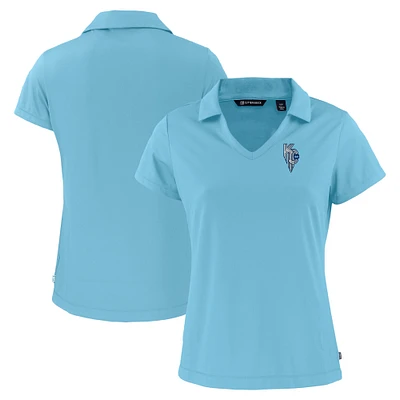 Women's Cutter & Buck  Powder Blue Kansas City Royals City Connect Daybreak Eco Recycled V-Neck Polo