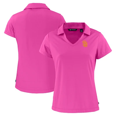 Women's Cutter & Buck San Diego Padres City Connect Daybreak Eco Recycled V-Neck Polo