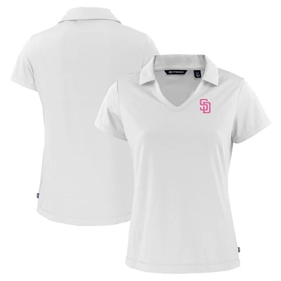 Women's Cutter & Buck San Diego Padres City Connect Daybreak Eco Recycled V-Neck Polo