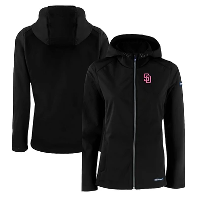 Women's Cutter & Buck San Diego Padres City Connect Evoke Eco Softshell Recycled Full-Zip Hoodie Jacket