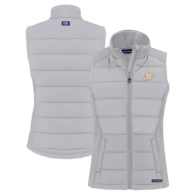 Women's Cutter & Buck Gray Houston Astros City Connect Evoke Hybrid Eco Softshell Recycled Full-Zip Vest
