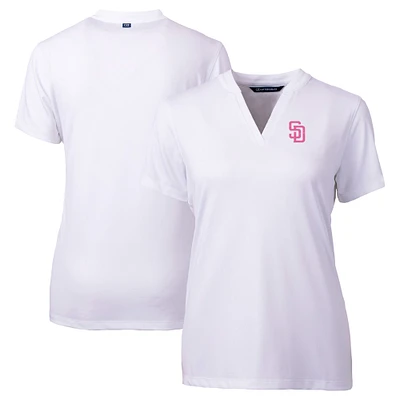 Women's Cutter & Buck White San Diego Padres City Connect Forge Heathered Stretch Blade Top