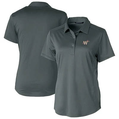 Women's Cutter & Buck Gray Washington Nationals City Connect Prospect Textured Stretch Polo
