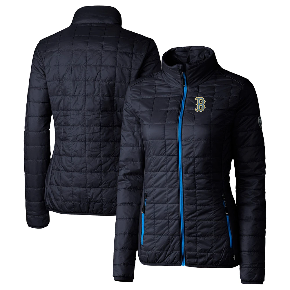 Women's Cutter & Buck Navy Boston Red Sox City Connect Rainier PrimaLoft Eco Insulated Full-Zip Puffer Jacket