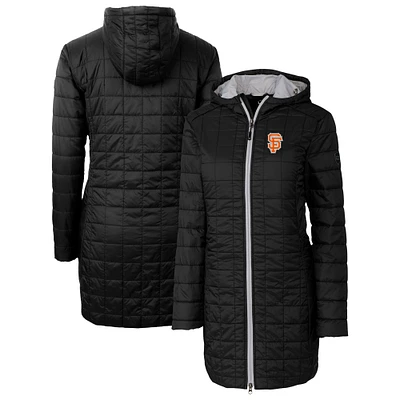 Women's Cutter & Buck Black San Francisco Giants City Connect Rainier PrimaLoft Eco Insulated Hooded Long Coat