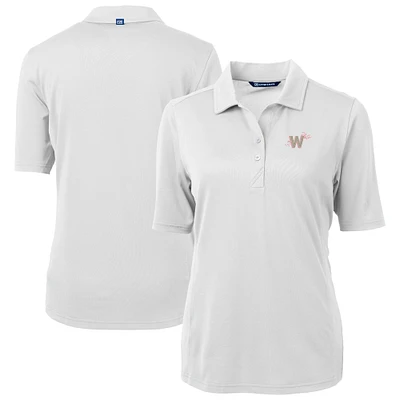 Women's Cutter & Buck White Washington Nationals City Connect Virtue Eco Pique Recycled Polo