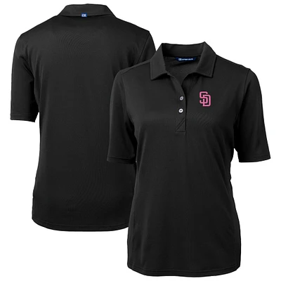 Women's Cutter & Buck Black San Diego Padres City Connect Virtue Eco Pique Recycled Polo