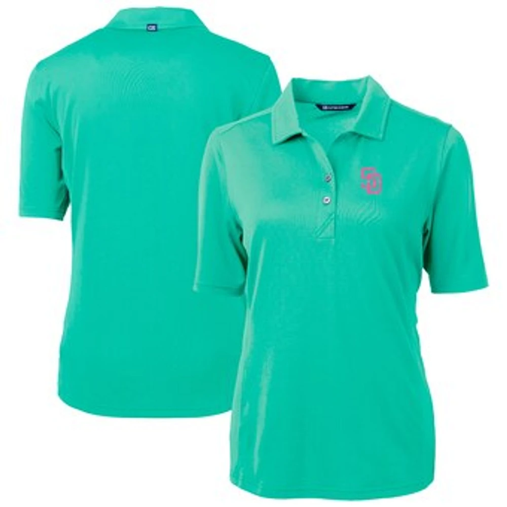 Women's Cutter & Buck Mint San Diego Padres City Connect Virtue Eco Pique Recycled Polo