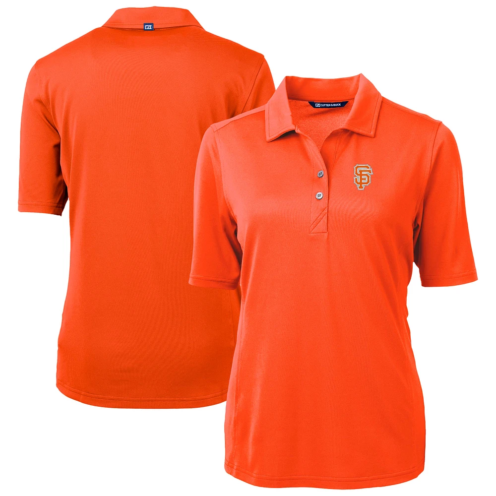 Women's Cutter & Buck Orange San Francisco Giants City Connect Virtue Eco Pique Recycled Polo