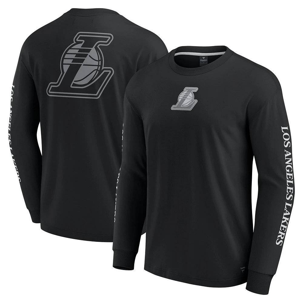 Men's Fanatics Black Los Angeles Lakers Elements Strive Long Sleeve T-Shirt